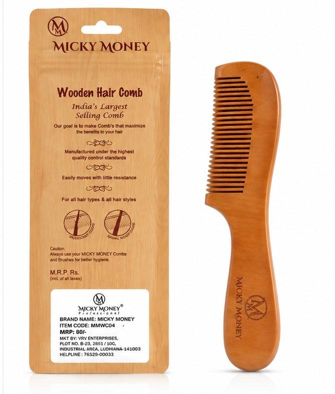 Wooden Comb with Handle