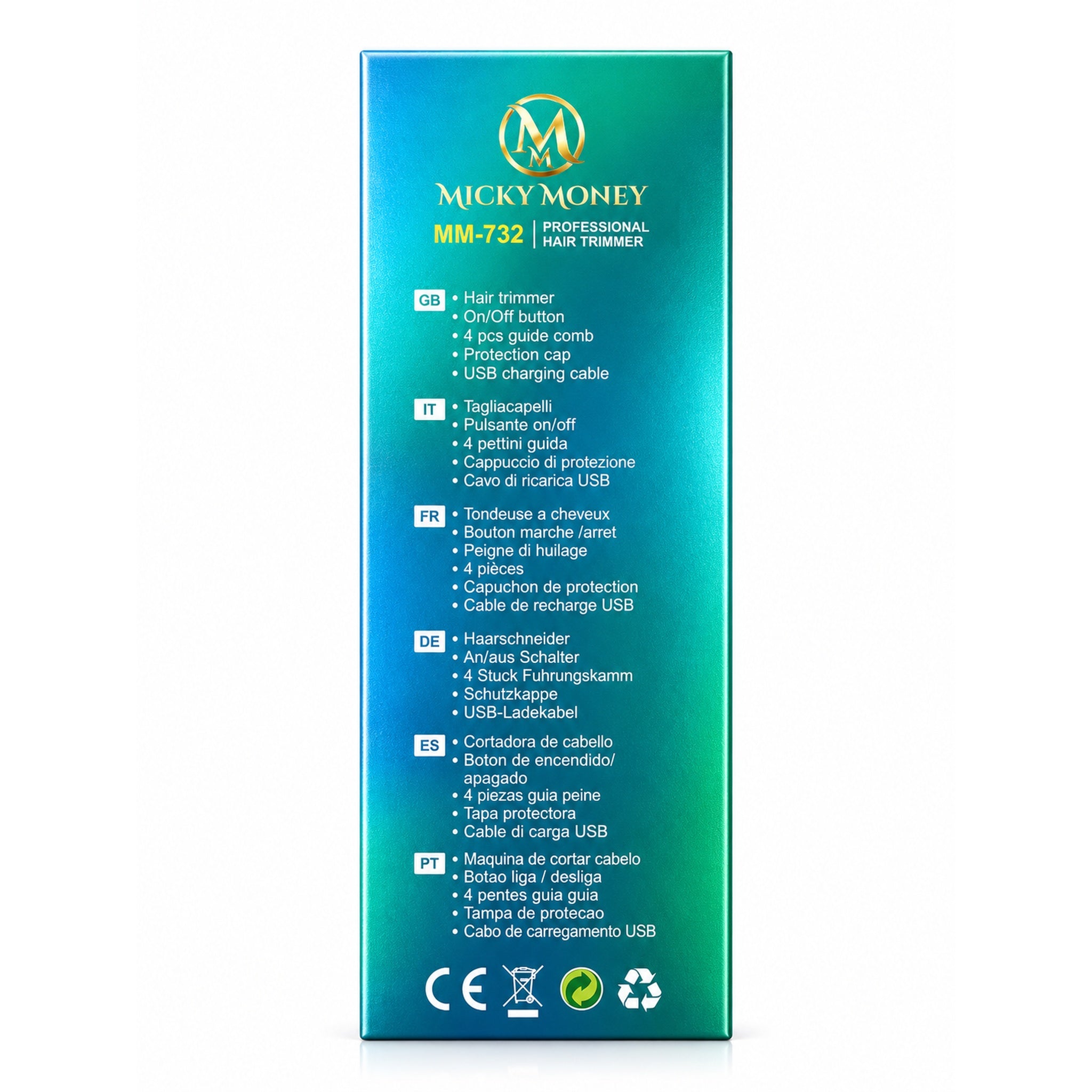MM732 Hair Trimmer — Cordless, USB Charging