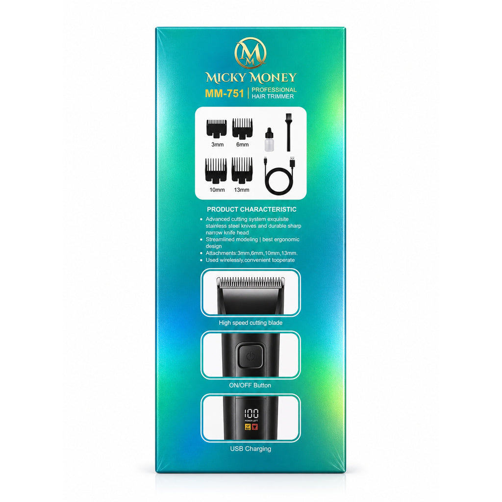 MM751 Hair Trimmer — Cordless, USB Charging