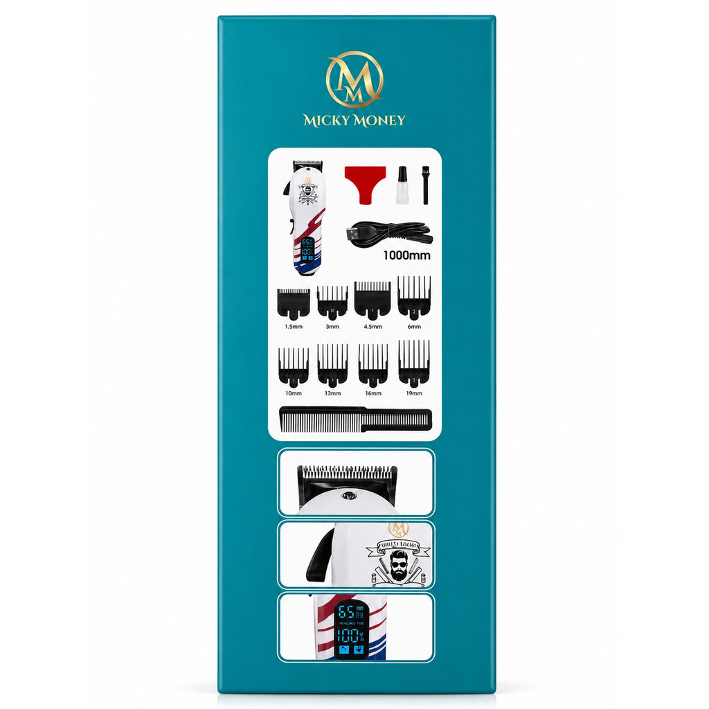 MM755 Hair Clipper — Barber Grade, 8 Guide Combs
